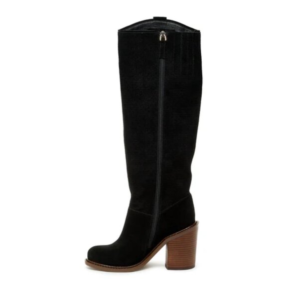 NEW KELSI DAGGER Suede Fletcher Wide Calf High Shaft Boots in black 1125 5m3 - Picture 3 of 8